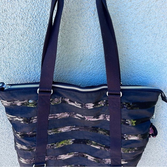 KIPLING Large Shopper Double Handle Shoulder Tote w/ Sven the Gorilla Charm NWOT - Picture 5 of 11